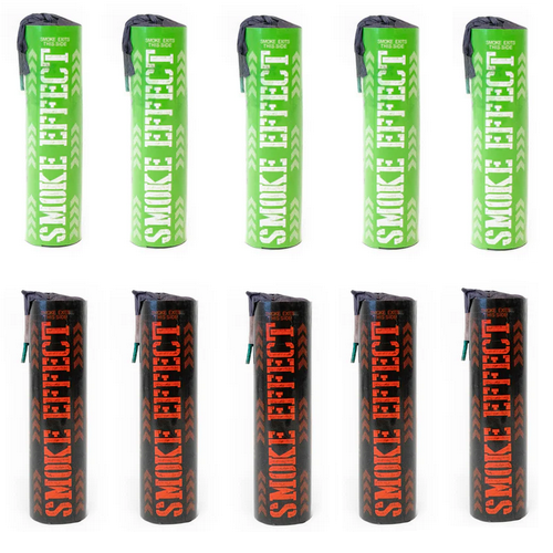 5 green 5 red smoke bombs for christmas