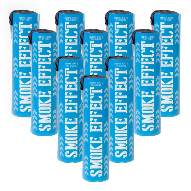 10 blue smoke bombs