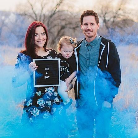 blue smoke stick fuse activated smoke bomb gender reveal
