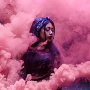 pink smoke bomb for gender reveal photo