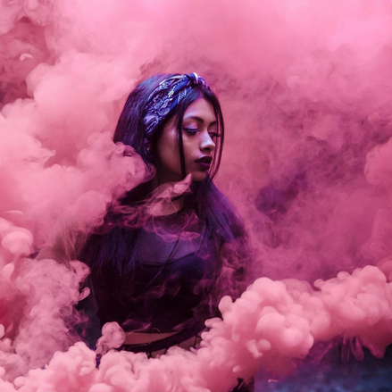pink smoke bomb for gender reveal photo